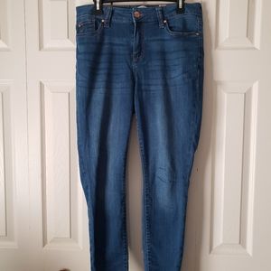 Blue Mid Rise Skinny Jeans